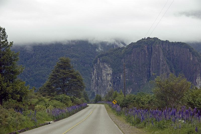 20071218 091255 D2X 4200x2800.jpg - Along the Carretera Austral Roadway from Puerto Chicabuco to Coyhaique a distance of abut 40 miles, the mist hangs low as dozens of rivers and waterfalls wend their way through the rocky formations to the Rio Simpson